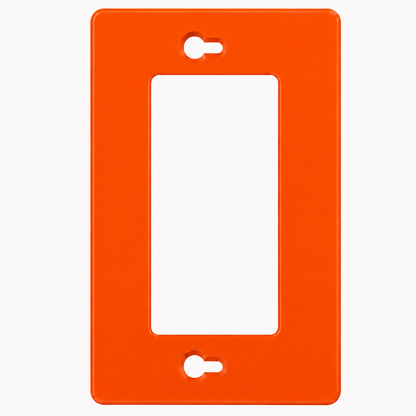 Orange plastic frame with cutouts on a white background
